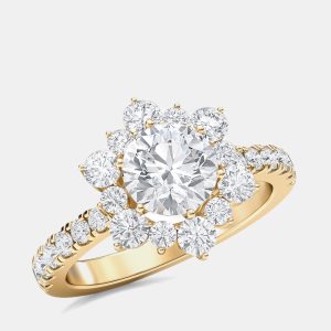 14K Rose Gold Starburst Halo Ring (2ctw) US 7, Rings - Luxury Closet catalog