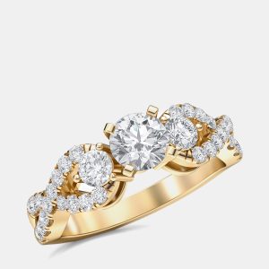 14k Yellow Gold Twist Shank Solitaire Bridal Ring (2ctw) US 7, Rings - Luxury Closet catalog