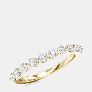 14K Yellow Gold Round 11Stones Band (1/3 ctw) US 7, Rings - Luxury Closet