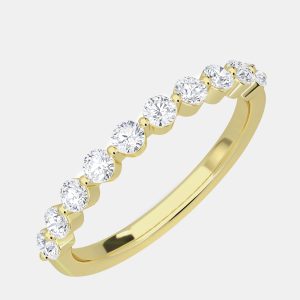 14K Yellow Gold Round 10 Stones Band (1/2 ctw) US 7, Rings - Luxury Closet