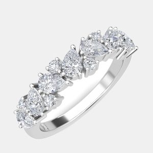 14K White Gold Fancy Lab Grown Band (1.30ctw) US 7, Rings - Luxury Closet catalog
