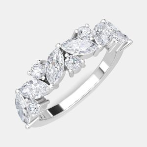 14K White Gold Fancy Lab Grown Band (1 3/4 ctw) US 7, Rings - Luxury Closet catalog