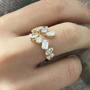 14K Yellow Gold Fancy Lab Grown Band (2.60 ctw) US 7, Rings - Luxury Closet catalog