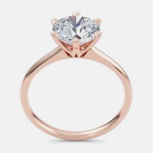 6.00 Ct Round Plain 6 Prongs 14K Rose Gold Lab Grown Diamond Solitaire Ring US 7, Rings - Luxury Closet catalog