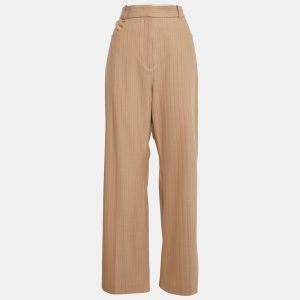 Maje Brown Striped Wool Blend Trousers L, Clothing - Luxury Closet catalog