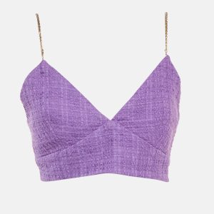 Maje Purple Tweed Lapraia Bralette Top M, Shirts & Tops - Luxury Closet catalog