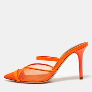 Malone Souliers Orange Mesh and Patent Leather Clio Mules Size 35, Sandals - Luxury Closet