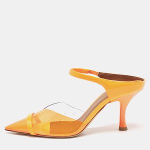 Malone Souliers Neon Orange PVC and Patent Leather Iona Mules Size 36, Sandals - Luxury Closet