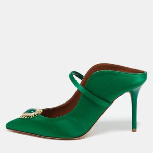 Malone Souliers Green Satin Heart Embellished Maureen Pumps Size 37, Pumps - Luxury Closet catalog