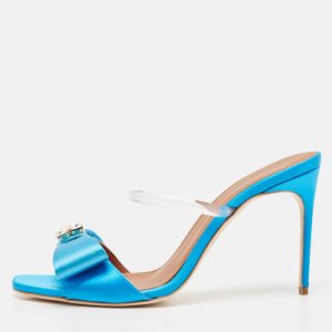 Malone Souliers Blue Satin Emily Mules Size 38, Sandals - Luxury Closet