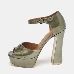 Malone Souliers Green Patent Leather Yuri Platform Sandals Size 36, Sandals - Luxury Closet catalog