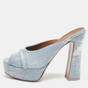 Malone Souliers Blue Denim Yasmin Platform Mules Size 38, Sandals - Luxury Closet