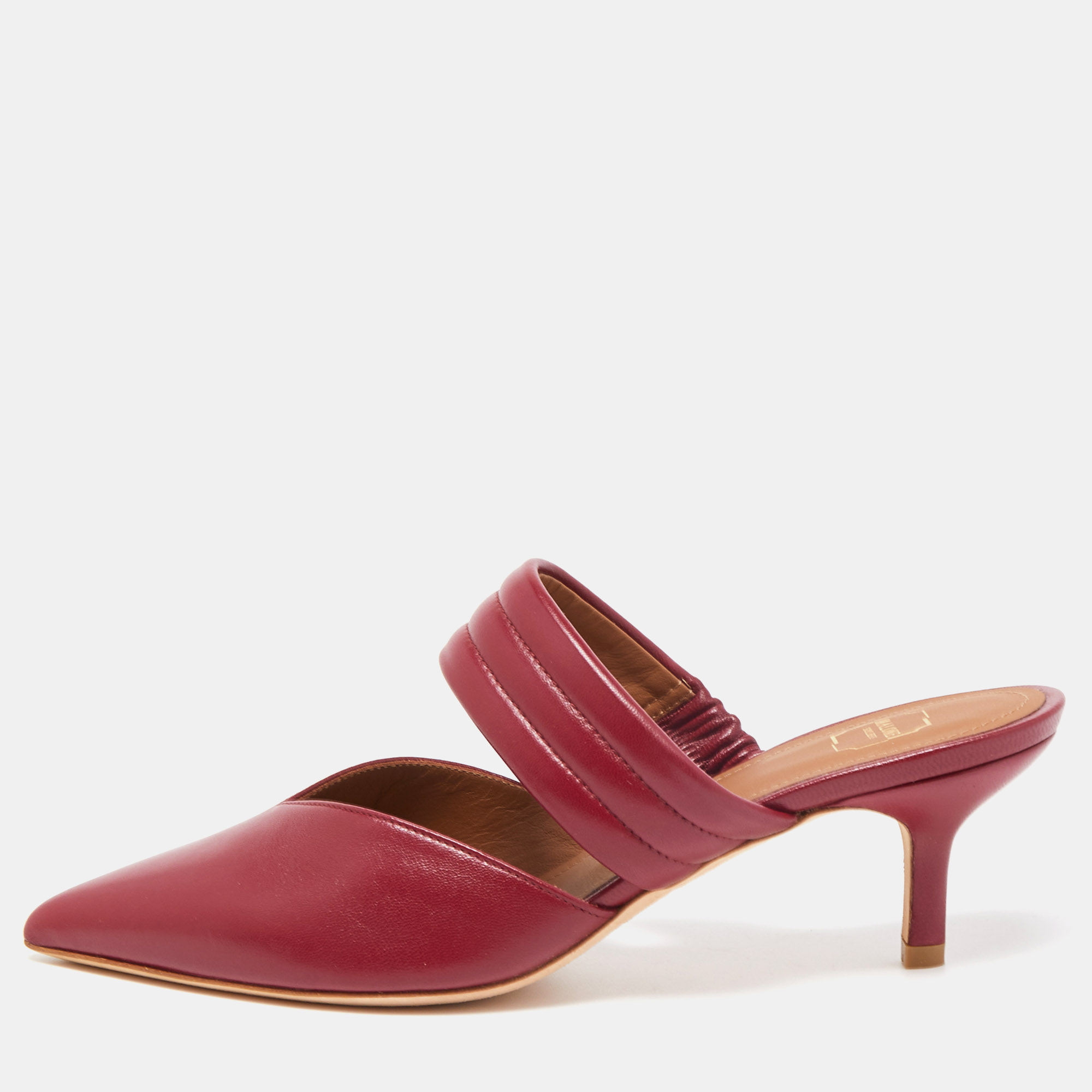 Malone Souliers Burgundy Leather Matilda Mules Size 35.5, Sandals - Luxury Closet