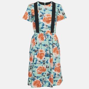 Marc Jacobs Green Floral Print Cotton Suspender Detail Short Dress M, Dresses - Luxury Closet