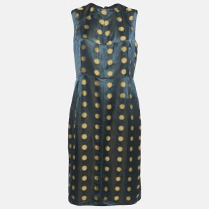 Marc Jacobs Navy Blue Polka Dot Jacquard Silk Blend Sleeveless Midi Dress L, Dresses - Luxury Closet