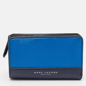 Marc Jacobs Blue/Black Leather Colorblock Compact Wallet, Wallets & Money Clips - Luxury Closet catalog