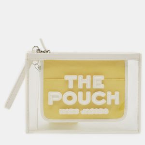 Marc Jacobs White Leather and PVC The Pouch Wristlet Pouch, Clutches & Special Occasion Bags - Luxury Closet