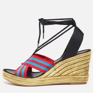 Marc Jacobs Multicolor Grosgrain Espadrille Wedge Sandals Size 40, Sandals - Luxury Closet