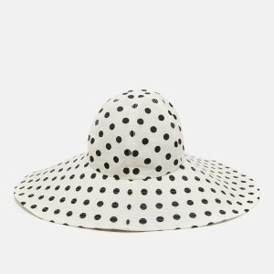 Marianna Senchina White Polka Dots Floppy Hat M, Apparel & Accessories - Luxury Closet