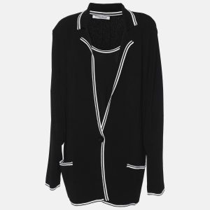 Marina Rinaldi Black Jersey Cardigan Set L, Sweaters & Cardigans - Luxury Closet