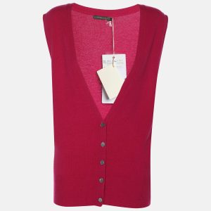 Marina Rinaldi Pink Cashmere Knit Waistcoat XL, Coats & Jackets - Luxury Closet catalog