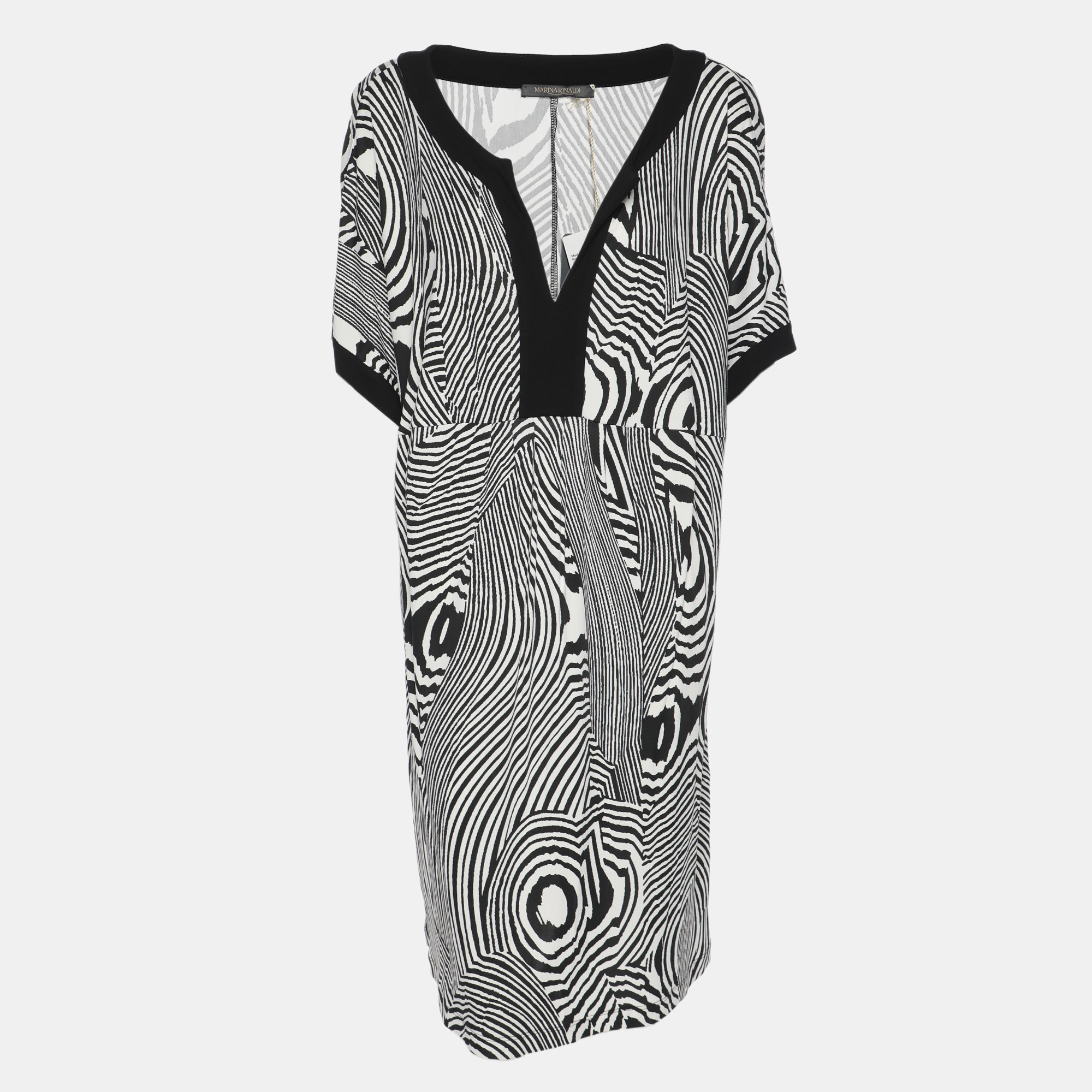 Marina Rinaldi Black/White Jersey Psychadelic Stripe Tunic M, Shirts & Tops - Luxury Closet catalog