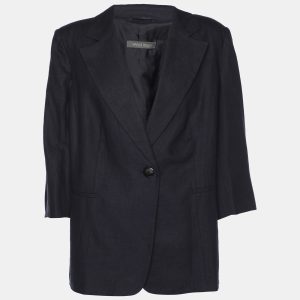 Marina Rinaldi Navy Blue Linen Single Breasted Blazer L, Coats & Jackets - Luxury Closet catalog