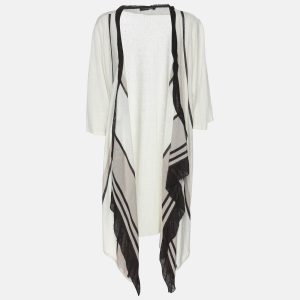 Marina Rinaldi White Linen Knit Cardigan L, Sweaters & Cardigans - Luxury Closet