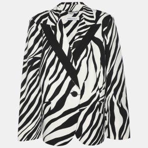 Marina Rinaldi Black/White Zebra Print Single Breasted Coat L, Coats & Jackets - Luxury Closet catalog