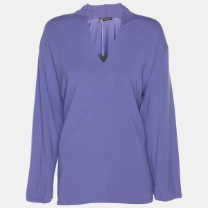 Marina Rinaldi Purple Jersey V Neck Top XL, Shirts & Tops - Luxury Closet catalog