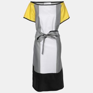 Voyage by Marina Rinaldi Multicolor Cotton Patchwork Belted Dress L, Dresses - Luxury Closet