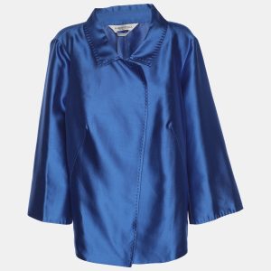 Marina Rinaldi Blue Silk Blend Blazer L, Coats & Jackets - Luxury Closet catalog