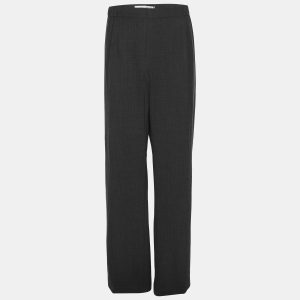 Marina Rinaldi Dark Grey Stretch Wool Wide Leg Trousers L, Clothing - Luxury Closet catalog