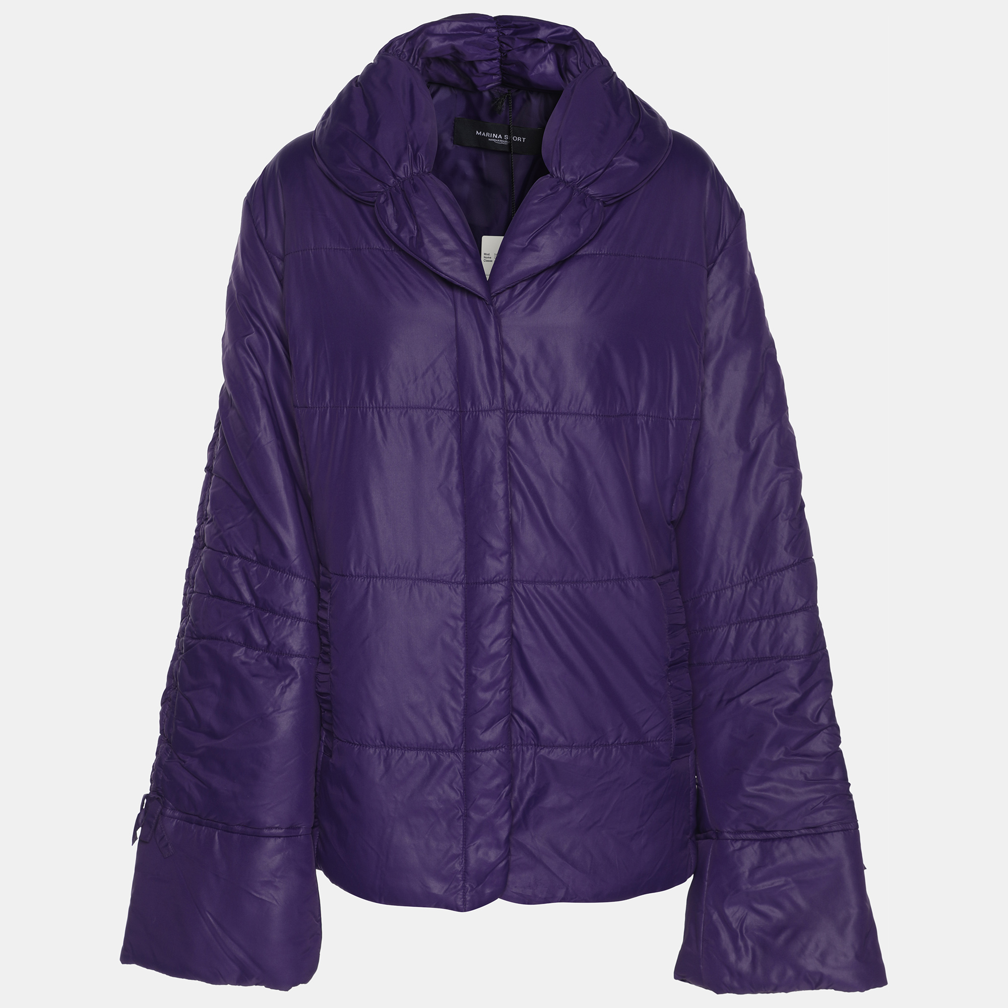 Marina Sport by Marina Rinaldi Purple Quilted Nylon Open Neck Jacket L, Coats & Jackets - Luxury Closet