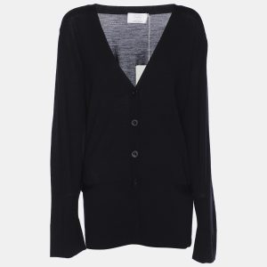 Marina Rinaldi Navy Blue Fleece Wool Knit Button Front Sweater L, Sweaters & Cardigans - Luxury Closet