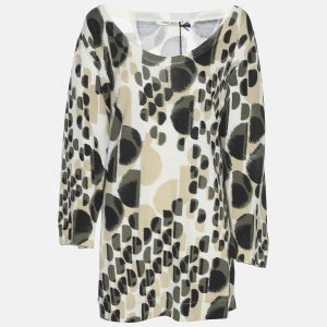 Marina Rinaldi Multicolor Jersey Neck Scoop 3/4 Sleeve Sweater L, Clothing - Luxury Closet