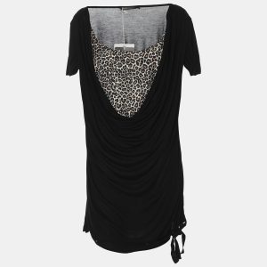 Marina Rinaldi Black Jersey Leopard Print Top L, Shirts & Tops - Luxury Closet