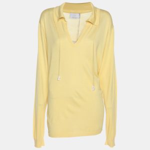 Voyage by Marina Rinaldi Yellow Knit T-Shirt XL, Shirts & Tops - Luxury Closet