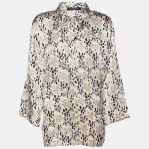 Marina Sport by Marina Rinaldi Multicolor Printed Silk Button Front Shirt L, Shirts & Tops - Luxury Closet catalog