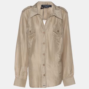 Marina Sport by Marina Rinaldi Beige Silk Button Front Shirt L, Shirts & Tops - Luxury Closet catalog