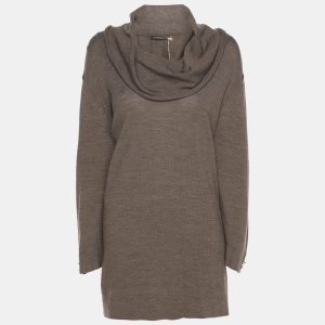 Marina Rinaldi Brown Wool Knit High Neck Sweater L, Sweaters & Cardigans - Luxury Closet