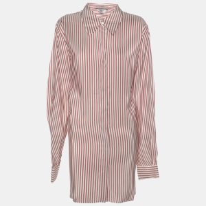 Marina Rinaldi Light Burgundy Stripe Silk Long Sleeve Shirt L, Shirts & Tops - Luxury Closet