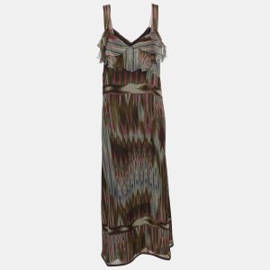 Marina Rinaldi Multicolor Aztec Print Silk Dress L, Dresses - Luxury Closet