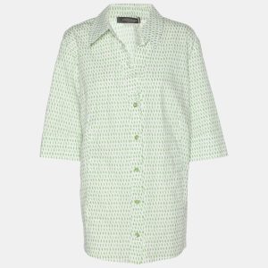 Marina Rinaldi Green Stretch Cotton Spot Print 3/4 Sleeve Shirt L, Shirts & Tops - Luxury Closet catalog