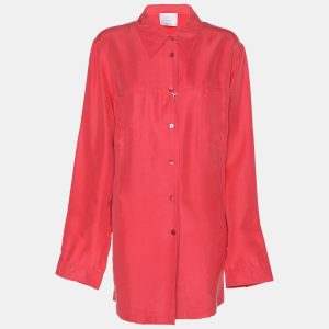 Voyage by Marina Rinaldi Red Satin Long Sleeve Shirt L, Shirts & Tops - Luxury Closet catalog