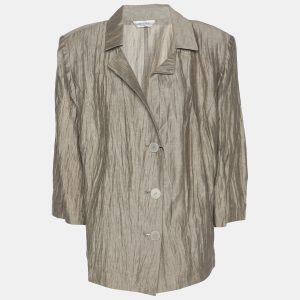 Marina Rinaldi Grey Texture Linen Blend Blazer L, Coats & Jackets - Luxury Closet catalog