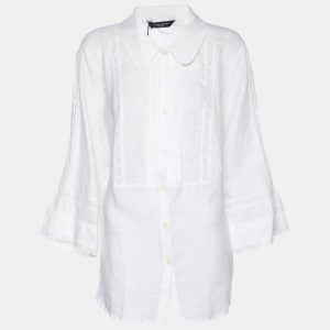 Marina Sport by Marina Rinaldi White Line Embroidered Button Front Shirt L, Shirts & Tops - Luxury Closet catalog