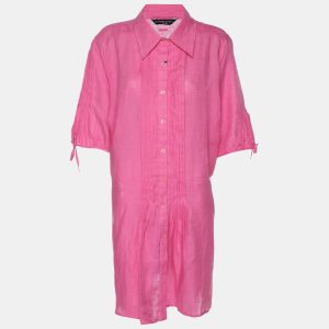 Marina Sport by Marina Rinaldi Linen Pintuck Mini Dress L, Dresses - Luxury Closet