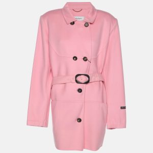 Marina Rinaldi Pink Wool Blend Double Breasted Belted Blazer L, Coats & Jackets - Luxury Closet catalog