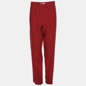 Marina Rinaldi Red Linen Straight Leg Trousers L, Clothing - Luxury Closet catalog